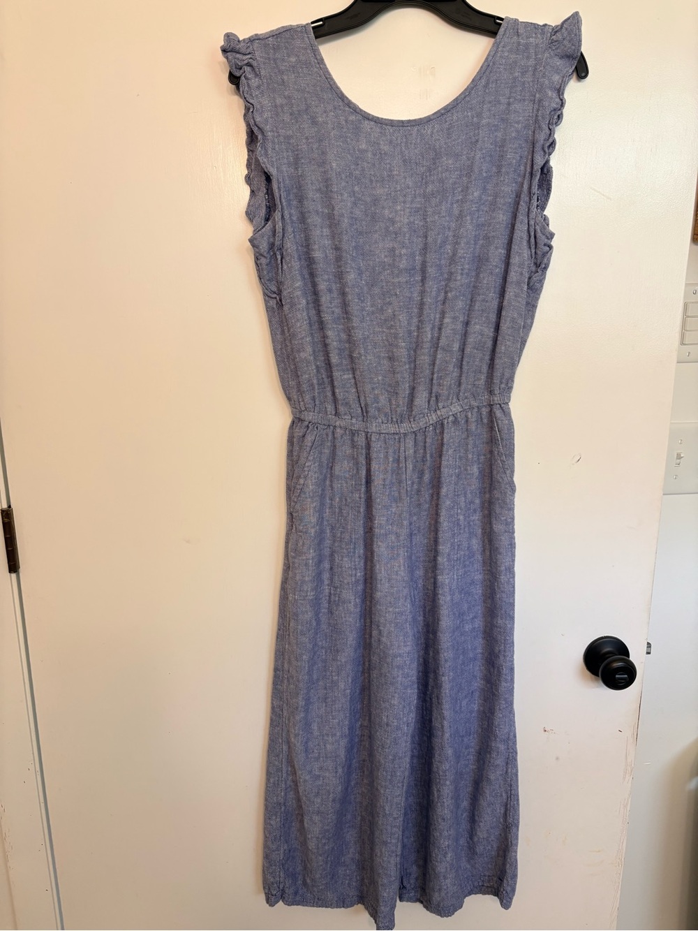 Old Navy Women’s Small Chambray Romper Jumpsuit Ruffle Sleeve Summer Casual